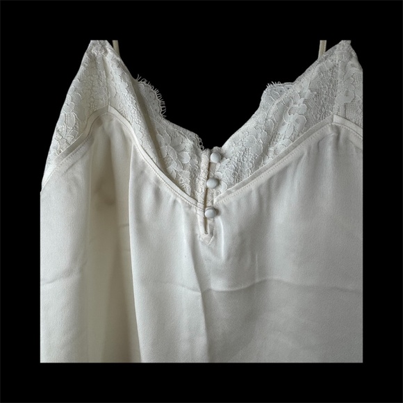 Abercrombie & Fitch Cream Tank Adjustable BRAND NEW Small Lace Double Straps - Picture 2 of 5